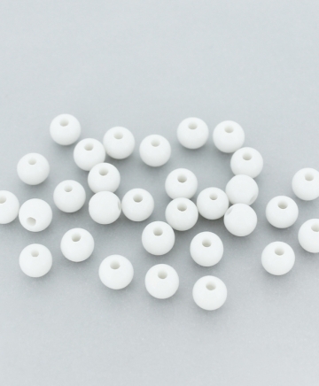 OPAQUE PLASTIC BEADS - BALL - 6mm WHITE С01 - PACKAGE 500g Hole-1.8mm (4490pcs.)