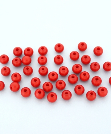 OPAQUE PLASTIC BEADS - BALL - 6mm RED С07 - PACKAGE 500g Hole-1.8mm (4321pcs.)