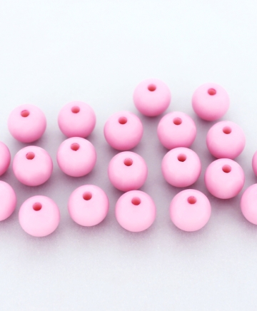 OPAQUE PLASTIC BEADS - BALL - 10mm PINK С02 - PACKAGE 500g Hole-2.2mm (940pcs.)