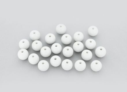 OPAQUE PLASTIC BEADS - BALL - 10mm WHITE С01 - 50g Hole-2.2mm (93pcs.)