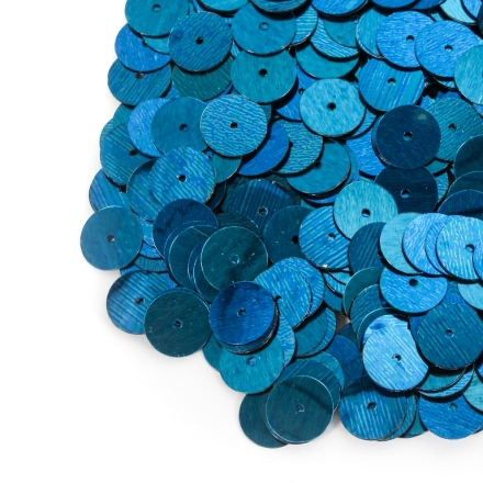 SEQUINS - CIRCLE 01 FLAT - METALLIC - 10mm BLUE 010 - 20g Hole-1.0mm