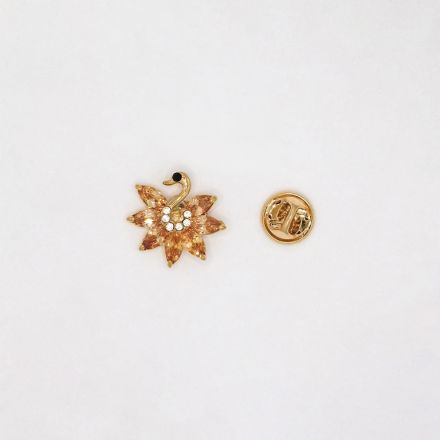 БИЖУТЕРИЯ - БРОШКА ПИН - ЦИРКОН - ПАУН В135 - 2.1х2.0см ЗЛАТИСТО И КАФЯВО СВ. - ПАКЕТ 3 бр.