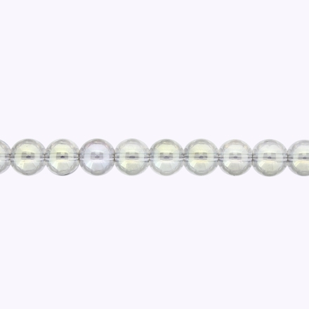 GLASS BEADS ON A STRING UV - BALL - TRANSPARENT - 8mm - GRAY (LIGHT) AND YELLOW (GLOSS) - STRING (100 pcs.) Hole-1.3mm