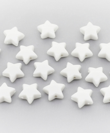 OPAQUE PLASTIC BEADS - STAR 01 - 11x6mm WHITE С01 - PACKAGE 500g Hole-2.0mm (1370pcs.)