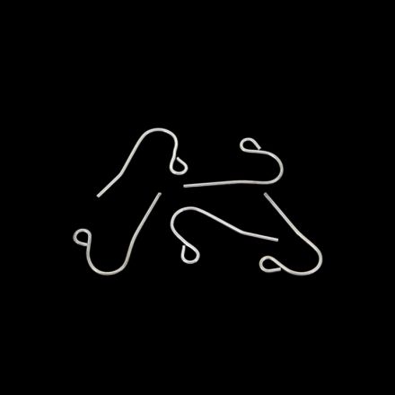 METAL ELEMENTS - EARRING FINDINGS - WIRE HOOK WITHOUT SPRING - SHORT - 11x17mm SILVER COLOR - 100pcs. Hole-2.2mm