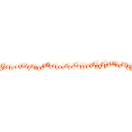 FRESHWATER PEARL BEADS - MODEL 04 - 7x5mm CORAL (LIGHT) 35 - STRING (90pcs.) Hole-0.8mm