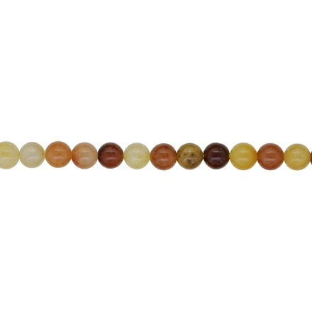 NATURAL STONE BEADS - JADE SILK GOLD - 6mm - STRING (64pcs.) Hole-1.0mm