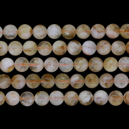 NATURAL STONE BEADS - CITRINE BROWN (LIGHT) - 8mm - PACKAGE (5x48pcs.) Hole-1.0mm