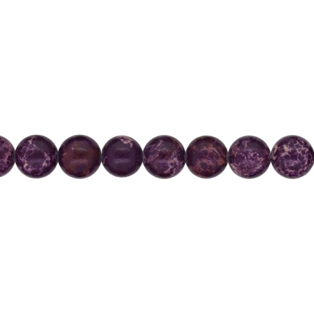 NATURAL STONE BEADS - JASPER IMPERIAL PURPLE (DARK) - 10mm - STRING (38pcs.) Hole-1.0mm