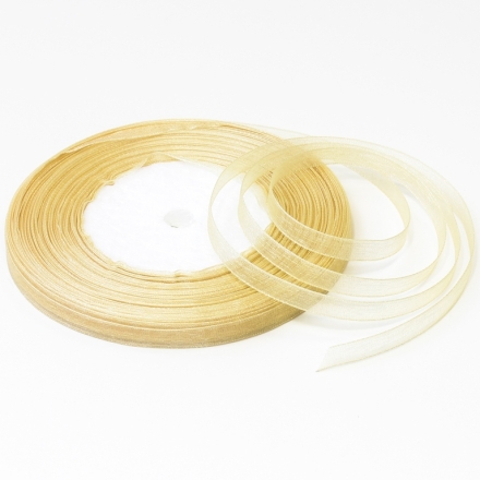 ORGANZA RIBBON 0.6cm - ECRU (DARK) 060А - 50yards(45m)