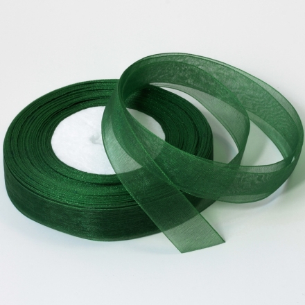 ORGANZA RIBBON 2.0cm - GREEN (DARK) 049А - 50yards(45m)