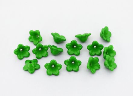 ПЛЪТНИ ПЛАСТМАСОВИ МЪНИСТА - ЧАШЕЛИСТЧЕ 01 - 12х6мм ЗЕЛЕНО Т. С24 - 50 гр. Отвор-1.8мм (200 бр.)