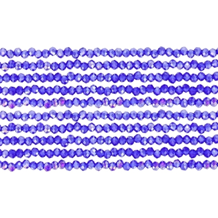 СТЪКЛЕНИ МЪНИСТА - КРИСТАЛИ - 2.5х2мм - АВ ПРОЗРАЧНИ - СИНЬО Т. 005AB - НАНИЗ (166 бр.) Отвор-0.8мм