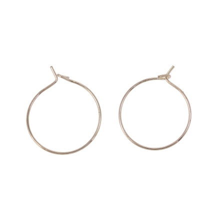 METAL ELEMENTS - CHANDELIER EARRINGS - WIRE - ROUND 02 - 20mm GOLD COLOR PINK (LIGHT) - 30pcs.