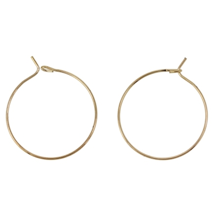 METAL ELEMENTS - CHANDELIER EARRINGS - WIRE - ROUND 02 - 25mm GOLD COLOR PINK - 30pcs.