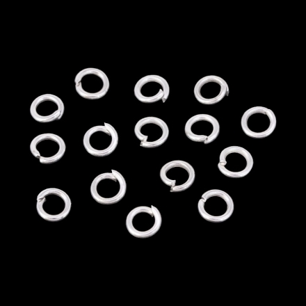 METAL ELEMENTS - JUMP RINGS - 0.9x4mm SILVER COLOR - 50g (1039pcs.)