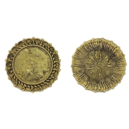 METAL BEADS FOR GLUING - CIRCLE 08 - 24x3mm ANTIQUE BRONZE - PACKAGE 20pcs.