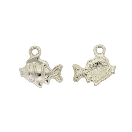 МЕТАЛНИ МЪНИСТА - ВИСУЛКА - РИБА 05 - 15х15х2мм ЗЛАТИСТО - В КАЧЕСТВО - ПАКЕТ 100 бр. Отвор-2.0мм