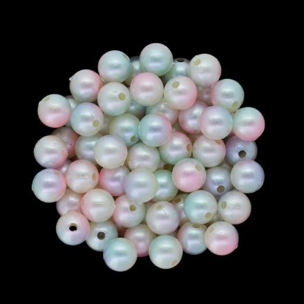 ACRYLIC IMITATION PLASTIC PEARLS - BALL - 8mm MULTICOLORED - ECRU-PINK (LIGHT)-BLUE (LIGHT) 015 - 50g Hole-1.8mm (160pcs.)