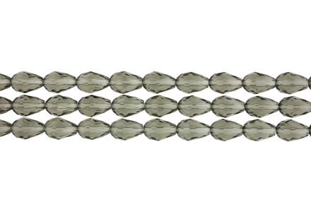 GLASS BEADS - TEARDROP CRYSTALS - 8x12mm - TRANSPARENT - GRAY 018 - PACKAGE (3x60pcs.) Hole-1.5mm