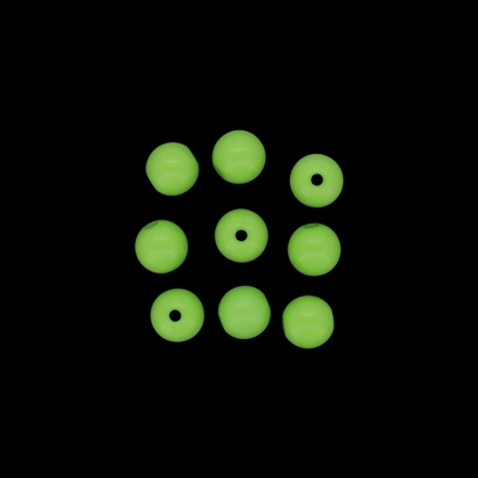 OPAQUE PLASTIC BEADS - BALL - 10mm GREEN 027 - PACKAGE 500g Hole-2.0mm (900pcs.)