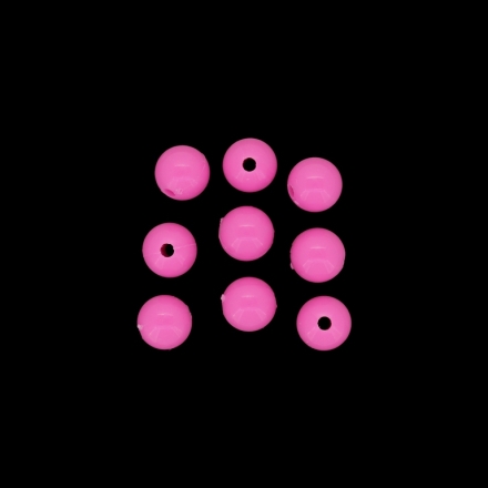 OPAQUE PLASTIC BEADS - BALL - 10mm PINK 032 - PACKAGE 500g Hole-2.0mm (950pcs.)