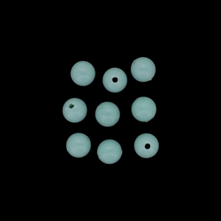 OPAQUE PLASTIC BEADS - BALL - 10mm TURQUOISE 026 - PACKAGE 500g Hole-2.0mm (1000pcs.)