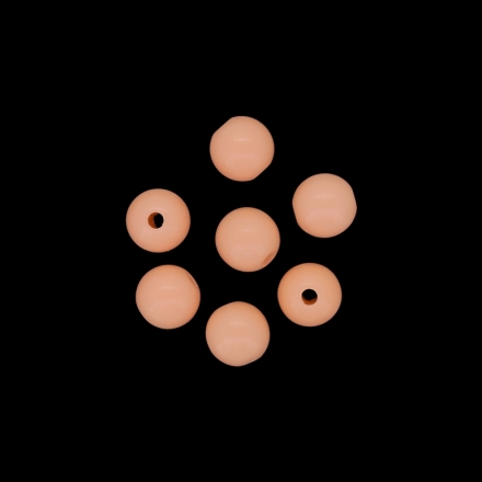 OPAQUE PLASTIC BEADS - BALL - 12mm PEACH (LIGHT) 001 - 50g Hole-2.8mm (59pcs.)