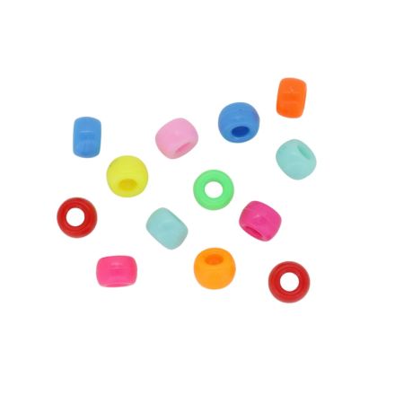 OPAQUE PLASTIC BEADS - CYLINDER 01 - 6x9mm MIX 021 - PACKAGE 500g Hole-4.0mm (1800pcs.)