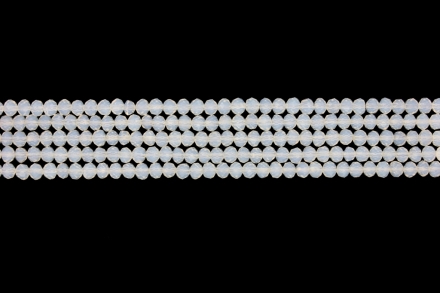 GLASS BEADS - FACETED RONDELLE CRYSTALS - 4x3mm - MILKY - TRANSPARENT 036 - STRING (128pcs.) Hole-1.0mm