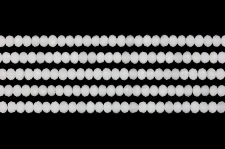 СТЪКЛЕНИ МЪНИСТА - КРИСТАЛИ - 6х5мм - МЛЕЧНИ - БЯЛО 037 - НАНИЗ (80 бр.) Отвор-1.2мм