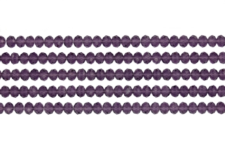GLASS BEADS - FACETED RONDELLE CRYSTALS - 6x5mm - TRANSPARENT - PURPLE (DARK) 010 - STRING (88pcs.) Hole-1.2mm