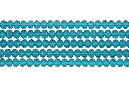 СТЪКЛЕНИ МЪНИСТА - КРИСТАЛИ - 8х6мм - ПРОЗРАЧНИ - ТЮРКОАЗ 022 - НАНИЗ (66 бр.) Отвор-1.5мм