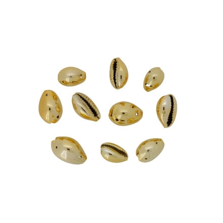 SHELL BEADS - PENDANT - MODEL 01 - 18x13x8mm GOLD - 10pcs.