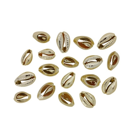 SHELL BEADS - MODEL 02 - 17x11x6mm GOLD - 10pcs.