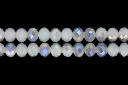 GLASS BEADS - FACETED RONDELLE CRYSTALS - 12x9mm - UV - GRAY 083 - PACKAGE (2x72pcs.) Hole-1.8mm