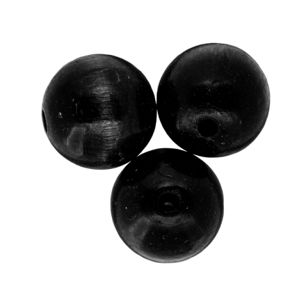 WOODEN BEADS - BALL SHAPED - 28x30mm BLACK 26 - 5pcs. Hole-5.0mm