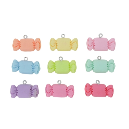 PLASTIC BEADS - RESIN 3D - PENDANT - CANDY 02 - 27x15x6mm MIX - 2pcs. Hole-1.8mm 