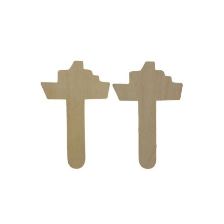 МАТЕРИАЛИ ЗА КРАФТ И ДЕКОРАЦИЯ - ТОПЕР ОТ ДЪРВО - КОРАБ 01 - 8.7х13.5х0.3см НАТУРАЛЕН - 4 бр.