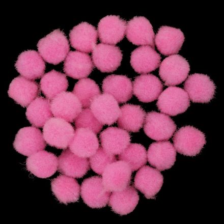 TEXTILE BEADS - POMPON POLYESTER - 10mm PINK 57 - PACKAGE 500pcs.