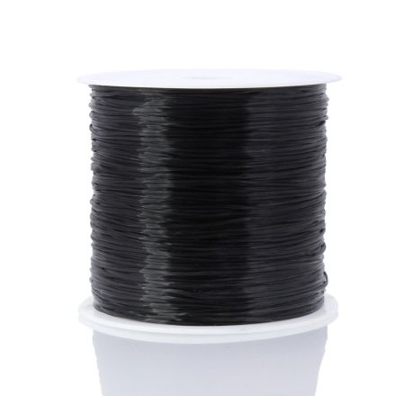ELASTIC CRYSTAL STRING - FLAT - 0.8mm BLACK - PACKAGE (10x40meters)
