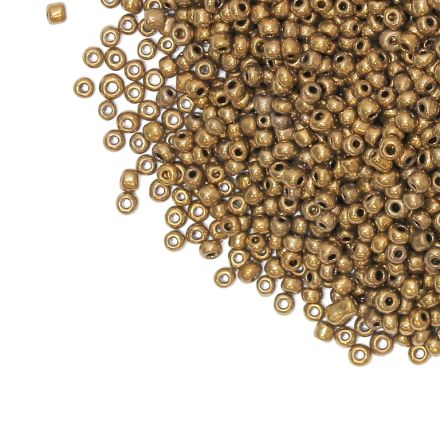 GLASS SEED BEADS - BALL 3mm - IRIS - GOLD 06AN - 50g Hole-1.0mm