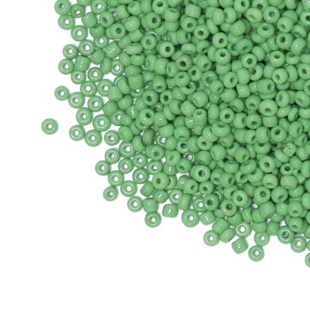 GLASS SEED BEADS - BALL 3mm - THICK - GREEN 6GQ - 50g Hole-1.0mm