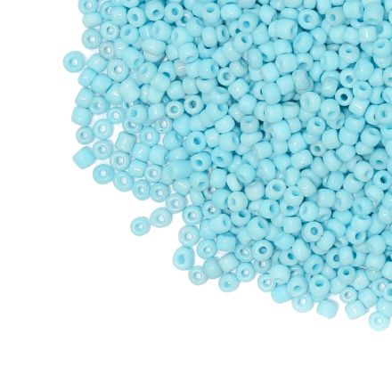 GLASS SEED BEADS - BALL 3mm - THICK - BLUE (LIGHT) 2IS - 50g Hole-1.0mm
