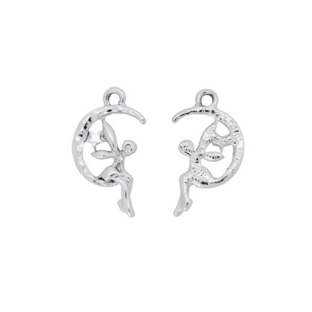 МЕТАЛНИ МЪНИСТА - ВИСУЛКА - ФЕЯ 07 - 14х25х2мм СРЕБРИСТО - ПАКЕТ 20 бр. Отвор-1.8мм