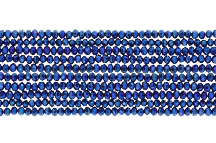 GLASS BEADS - FACETED RONDELLE CRYSTALS - 3x2mm - METALLIC - BLUE 117 - PACKAGE (10x126pcs.) Hole-0.8mm