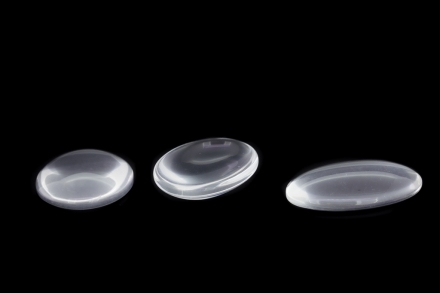 GLASS BEADS - CLEAR CABOCHONS - HALF OVAL ELLIPTIC 18x25mm - 10pcs.