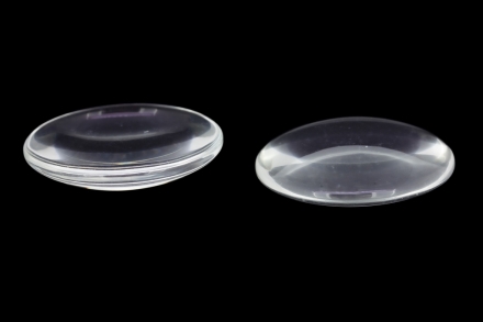 GLASS BEADS - CLEAR CABOCHONS - HALF ROUND 35mm - 2pcs.