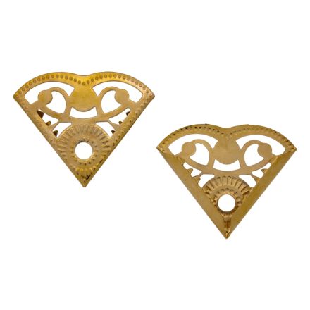METAL CORNERS FOR DECORATION AND SCRAPBOOKING - 30x29mm - GOLD (DARK) - PACKAGE 80pcs. Hole-4.3mm
