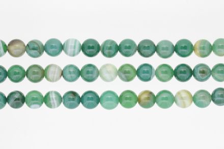 МЪНИСТА ОТ ЕСТЕСТВЕНИ КАМЪНИ - АХАТ ЗЕЛЕН - 10мм - ПАКЕТ (3х38 бр.) Отвор-1.8мм